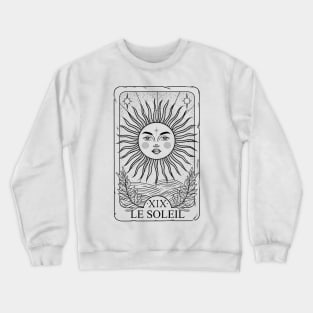 The sun tattoo style gravure tarot card Crewneck Sweatshirt